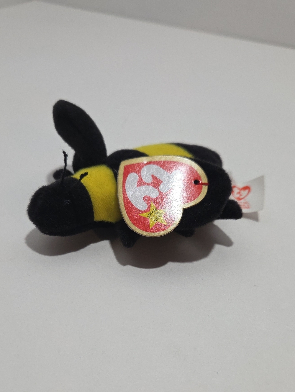 Ty Black and Yellow Bee Plush Small Beanie Toy